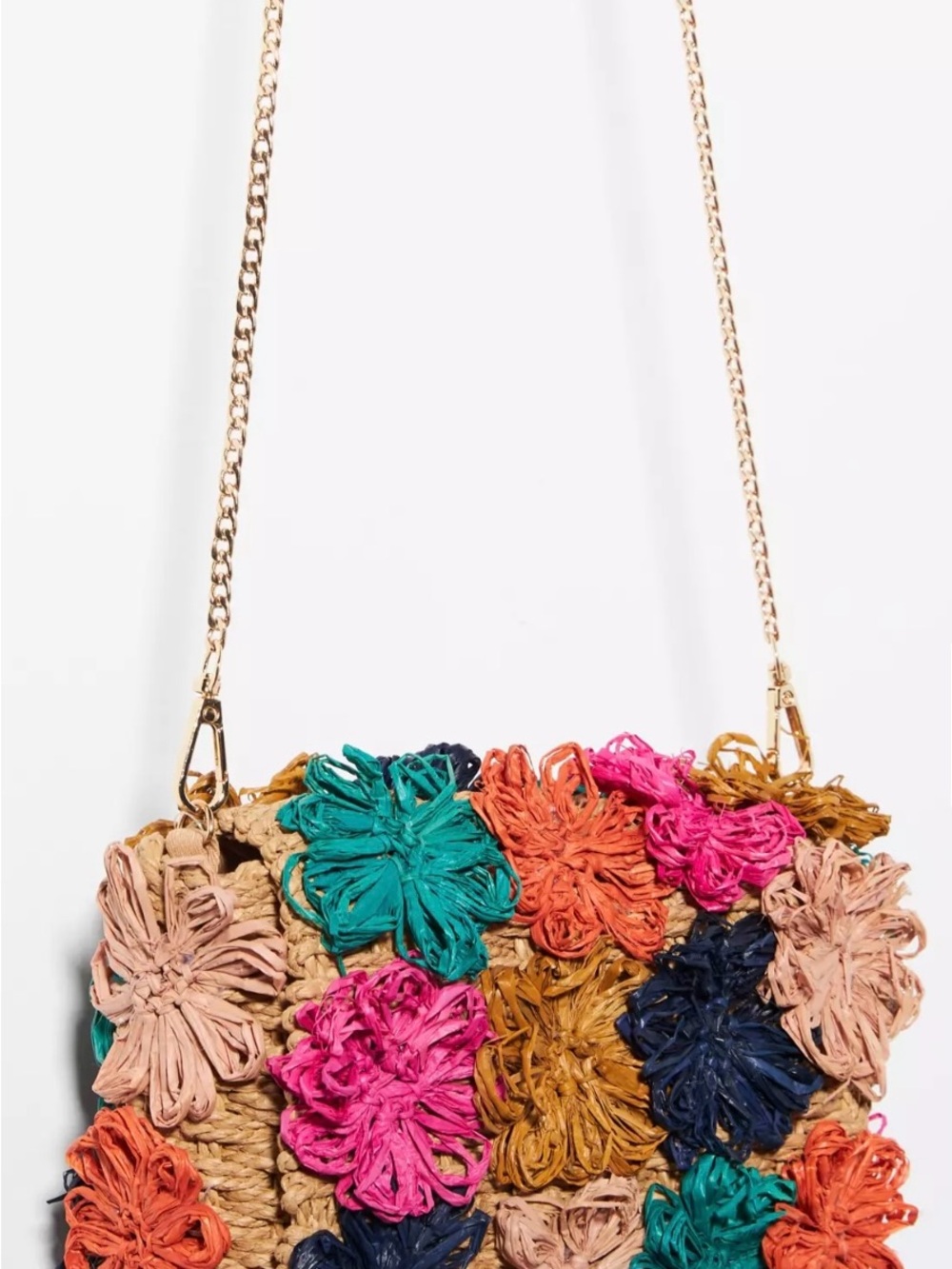 Anthropologie Multicolor Crochet Floral Chain-Strap Crossbody - Picture 2 of 6